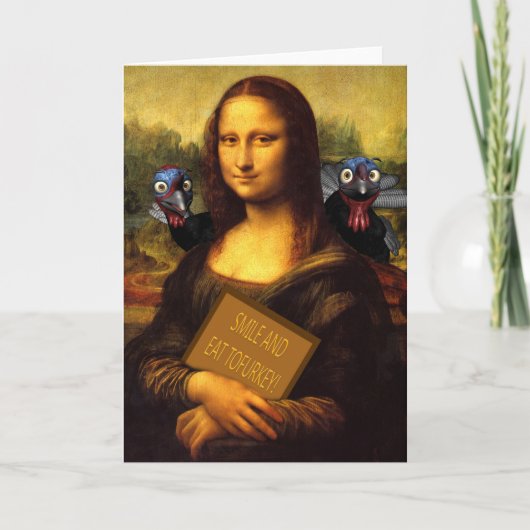 De glimlach en eet Tofurkey Feestdagen Kaart (Voorkant)