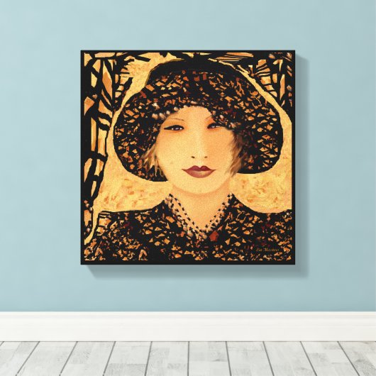 De glimlach in mij van Lin Masters Canvas Afdruk (Insitu (Houten vloer))