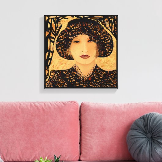 De glimlach in mij van Lin Masters Canvas Afdruk (Insitu (Woonkamer))