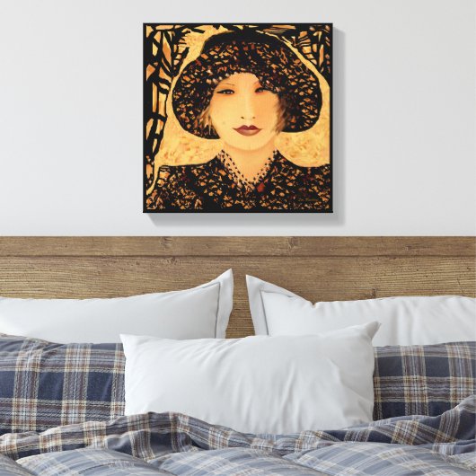 De glimlach in mij van Lin Masters Canvas Afdruk (Insitu (Slaapkamer))