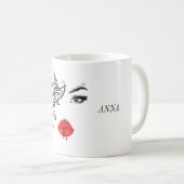 De glimlach is de Beste Makeup| Tattoo | Lips Coff Koffiemok (Voorkant rechts)