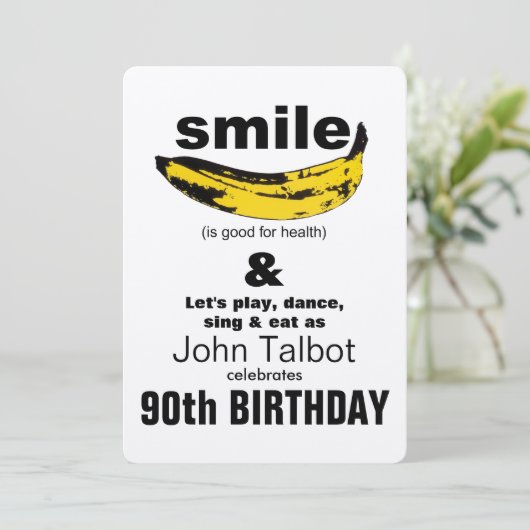 De glimlach is goede 90ste Uitnodiging van het Ver (Staand voorkant)