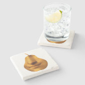 De glimlach van de Mona Lisa - Marmer Onderzetter (Zijkant)