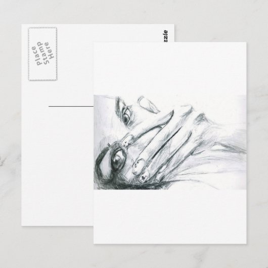 De glimlach verbergen briefkaart (Voorkant / Achterkant)