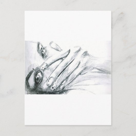 De glimlach verbergen briefkaart (Voorkant)