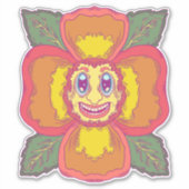De glimlachende bloem sticker (Voorkant)