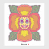 De glimlachende bloem sticker (Vel)