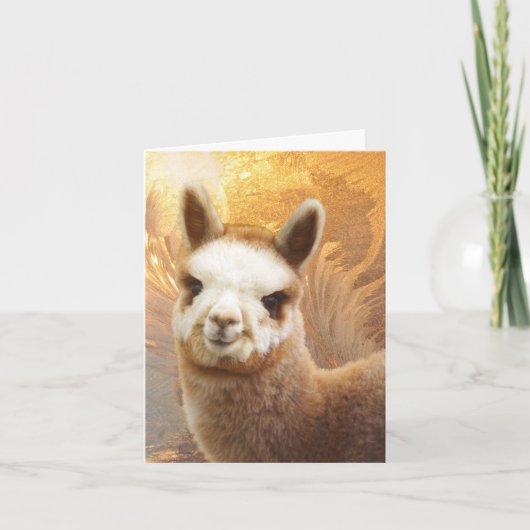 De glimlachende Kerstkaarten van de Alpaca Feestdagen Kaart (Voorkant)