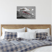 De glimlachende krokodil en de vliegen canvas afdruk (Insitu (Slaapkamer))