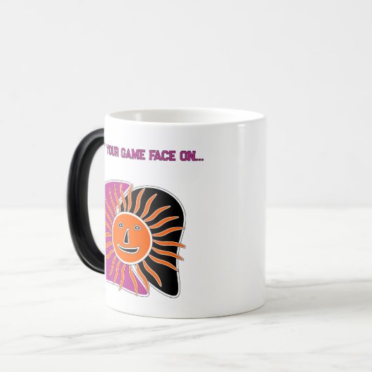 De glimlachende zonnetwerper magische mok (Voorkant links)