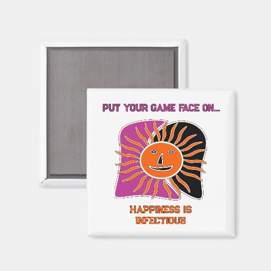 De glimlachende zonnetwerper magneet (Voorkant / Achterkant)