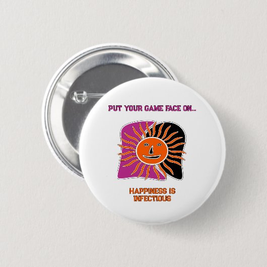 De glimlachende zonnetwerper ronde button 5,7 cm (Voorkant /achterkant)