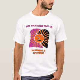 De glimlachende zonnetwerper t-shirt