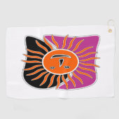 De glimlende zon ziet golfhanddoek tegemoet (Horizontaal)