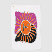 De glimlende zon ziet golfhanddoek tegemoet (Voorkant)