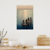 De glinsterende zee door Hiroshi Yoshida Poster (Keuken)