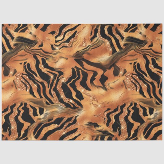 De Glitter Tijger Serie Design #10 Tissuepapier (Voorkant)