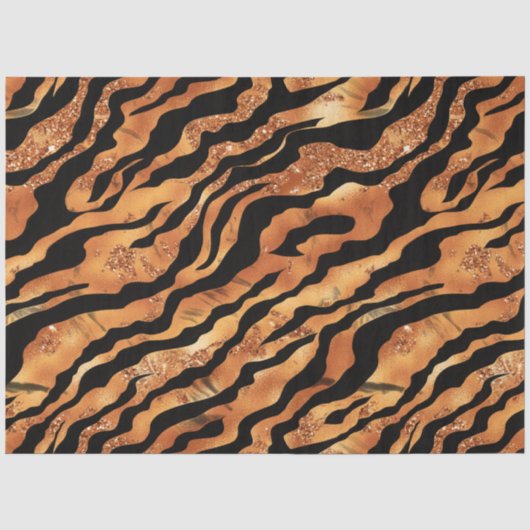 De Glitter Tijger Serie Design #2 Tissuepapier (Voorkant)
