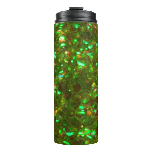 De Glitz glamour glitter groen Thermal Tumbler! Thermosbeker (Voorkant)