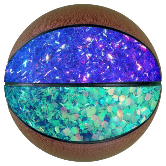 De Glitz Glitter Aqua Paarse Basketbal van volledi (Voorkant)