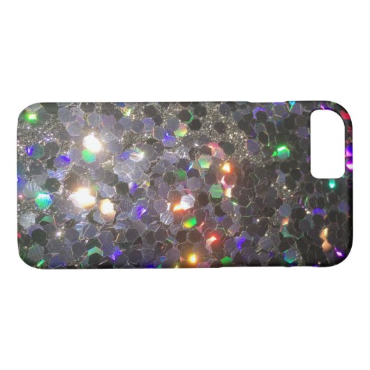 De Glitz Glitter Black Hologram Cell Case (Achterkant (Horizontaal))