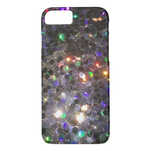 De Glitz Glitter Black Hologram Cell Case (Achterkant)