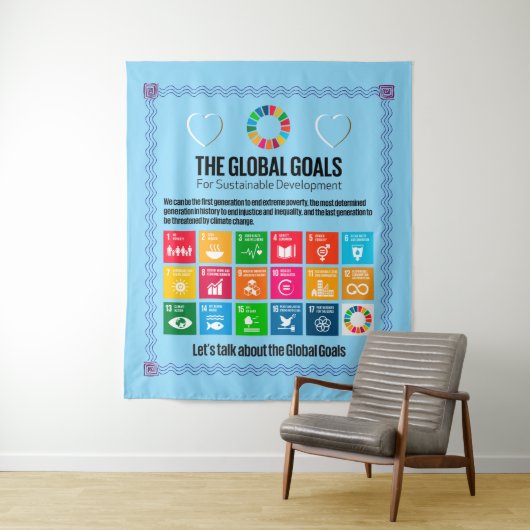 De Global Goals Mega Motivatie inspirerende gesche Wandkleed (In situ)