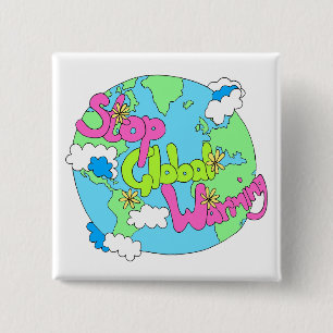 De Globale Verwarmende   Button van einde