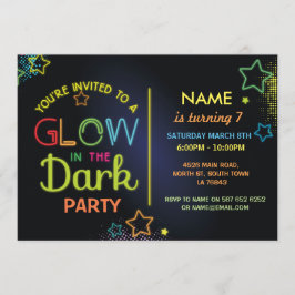 De gloed in de Donkere Birthday Partij nodigt de K Kaart