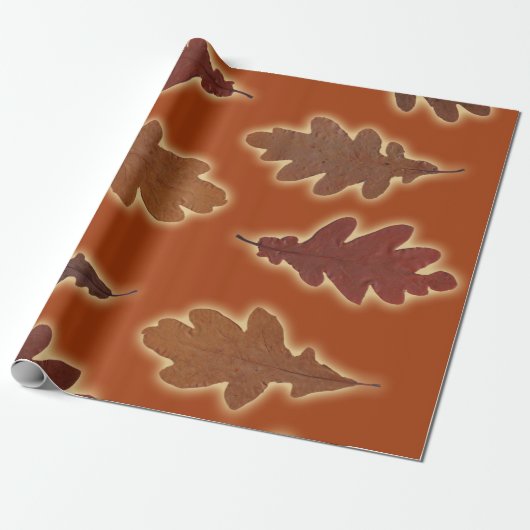 De Gloed van de Bladeren van de herfst op de Kleur Cadeaupapier (Uitgerold)