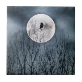 De gloed van een volle maan tegeltje