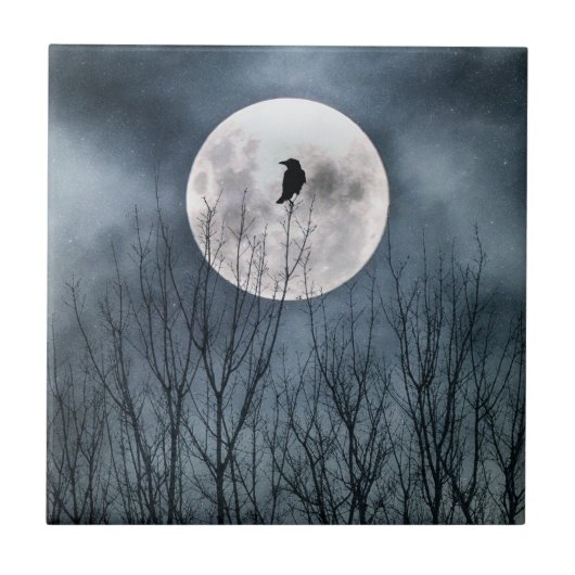 De gloed van een volle maan tegeltje (Voorkant)