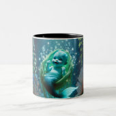 De gloeiende baby merchild tweekleurige koffiemok (Center)