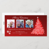 De gloeiende Boom (rode) Photocard van de Feestdagenkaart (Voorkant / Achterkant)