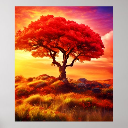 De gloeiende boom van de levenskunst poster (Voorkant)