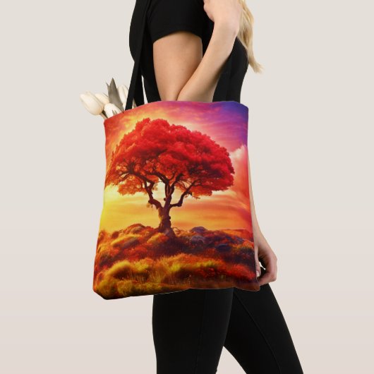 De gloeiende boom van de levenskunst tote bag (Dichtbij)