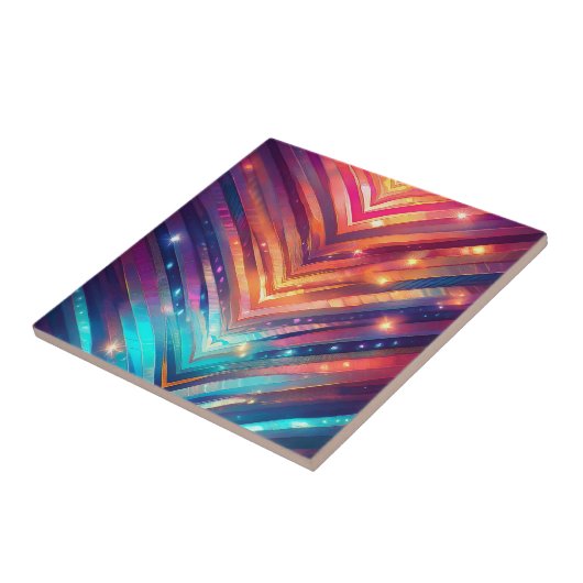 De gloeiende Chevron nummer twee Tegeltje (Zijkant)