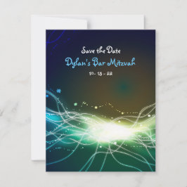 De gloeiende Neon Star Bar Mitzvah bewaart de datu Save The Date