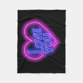 De gloeiende neon ziet roze blauwe Valentijn Harde Fleece Deken (Voorkant)