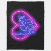 De gloeiende neon ziet roze blauwe Valentijn Harde Fleece Deken (Voorkant)