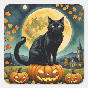 De gloeiende ogen van Halloween Vierkante Sticker