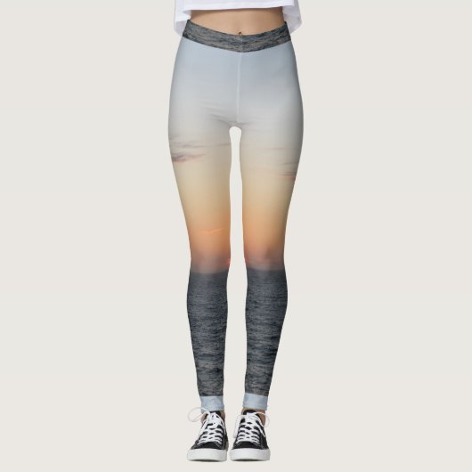 De gloeiende Oranje Leggings van de Zonsondergang (Voorkant)