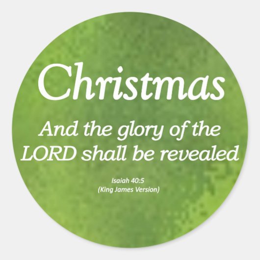 De glorie van God zal Isaiah 40-5 worden onthuld Ronde Sticker (Voorkant)