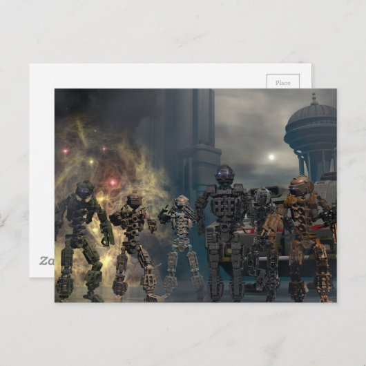 de glorieuze zeven robots b briefkaart (Voorkant / Achterkant)