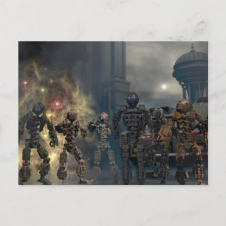 de glorieuze zeven robots b briefkaart