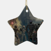 de glorieuze zeven robots b keramisch ornament (Rechts)