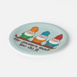 De gnomen maakten me blauw. papieren bordje