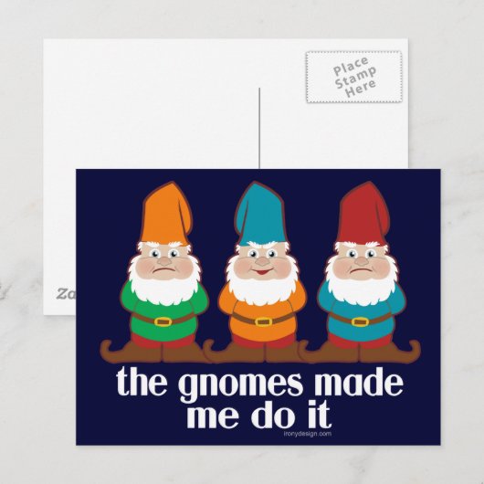 De gnomen maakten me dat doen briefkaart (Voorkant / Achterkant)