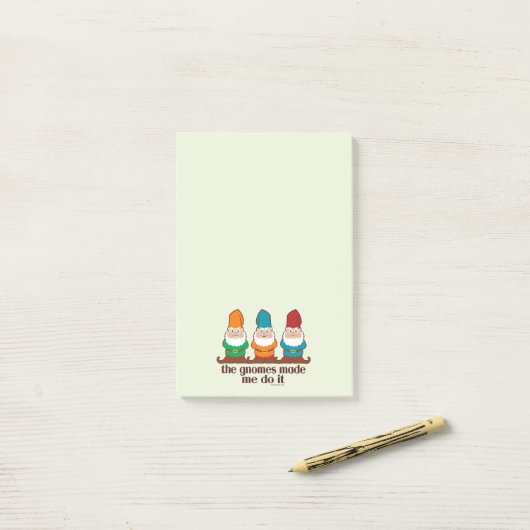 De gnomen maakten me het grappig post-it® notes (Op bureau)