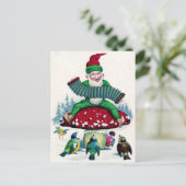 De gnoom en de Vogels zingen en vieren Feestdagenkaart (Staand voorkant)